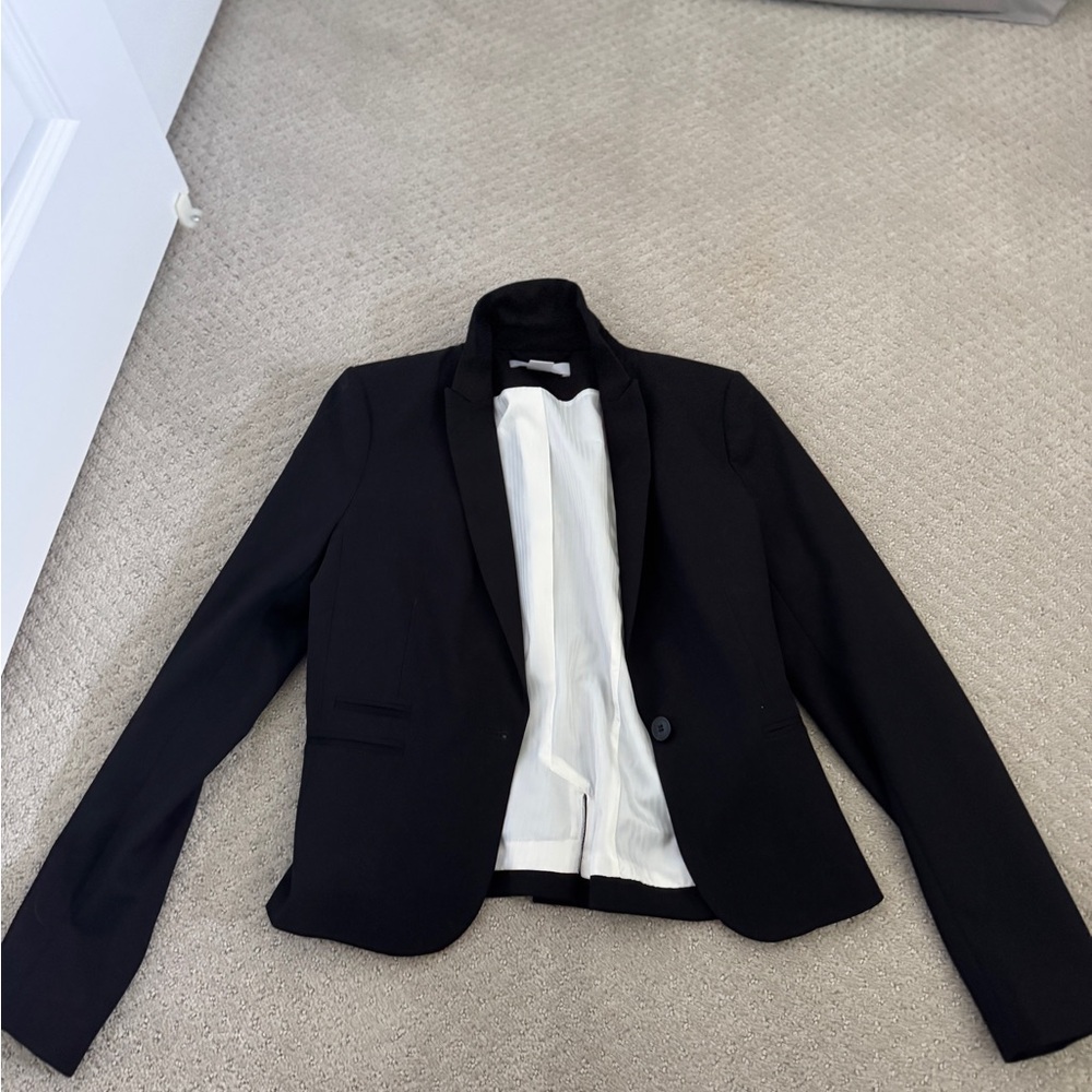 H&M Black Blazer with White Lining